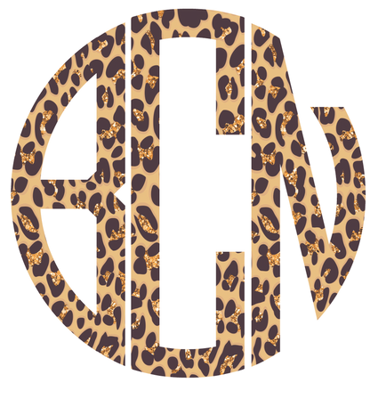 Glitter Leopard Monogram Bundle