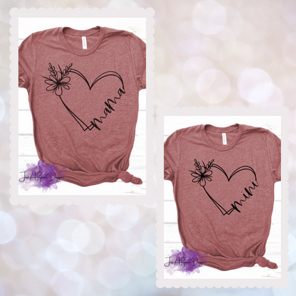 Mama/Mini Heart Shirts